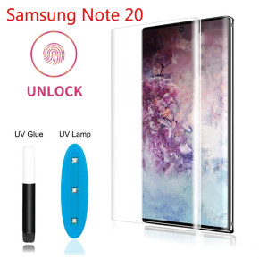 Скрийн протектор от закалено стъкло 3D Full screen с течно UV лепило и лампа в комплекта за Samsung Galaxy Note 20 N980F прозрачен
